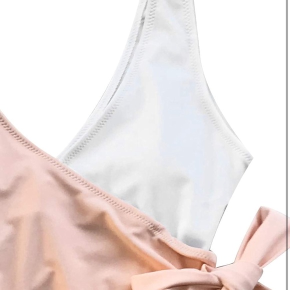 Women’s XXL Wrap Color Block Tie Side Bathing Suit CUPSHE One Piece Swimsuit - Picture 2 of 5